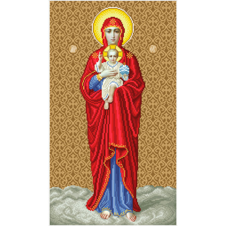Пресвятая Богородица Валаамская (большая) Канва с нанесенным рисунком для вышивания бисером БС Солес ПБВ-2-В-СХ