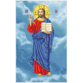 Иисус Спаситель (хоругва) Канва с нанесенным рисунком для вышивания бисером Солес МБП-ч-СХ