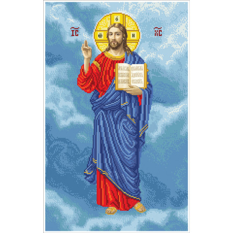 Ісус Спаситель (хоругва) Канва з нанесеним малюнком для вишивання бісером Солес МБП-ч-СХ