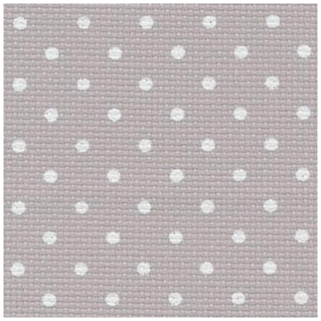 Fein-Aida 18 (36х46см) серый в белый горошек Ткань для вышивания Zweigart 3793/7349