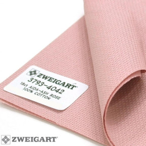 Fein-Aida 18 (ширина 110см) пепельно-розовый Ткань для вышивания Zweigart 3793/4042