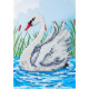 Лебедь Набор для для вышивания бисером по ткани с рисунком Louise L-612