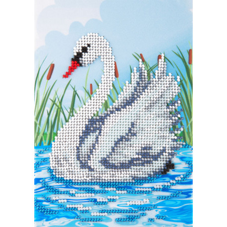 Лебедь Набор для для вышивания бисером по ткани с рисунком Louise L-612
