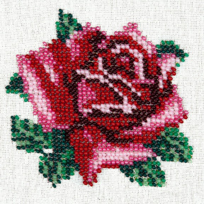 Нежная роза Набор для для вышивания бисером по ткани с рисунком Louise L-426