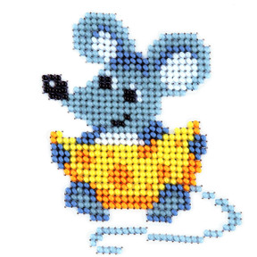 Миша з сиром Схема на тканині для вишивання бісером Louise O-418