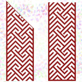 Червоний орнамент (2 фрагменти) Флізелін клейовий водорозчинний з малюнком Confetti KK-261