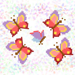 Бабочки Флизелин пришивной водорастворимый с рисунком Confetti K-121
