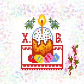 Великдень Флізелін пришивний водорозчинний з малюнком Confetti K-122