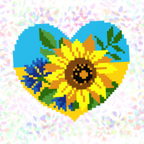 Серце та квіти Флізелін пришивний водорозчинний з малюнком Confetti K-141