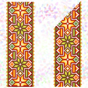Гуцульський орнамент (2 фрагменти) Флізелін пришивний водорозчинний з малюнком Confetti K-267