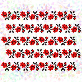 Розы (5 фрагментов) Флизелин пришивной водорастворимый с рисунком Confetti K-285