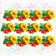 Соняшники та калина (3 фрагменти) Флізелін пришивний водорозчинний з малюнком Confetti K-287