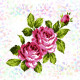 Букет роз (1 фрагмент) Флизелин пришивной водорастворимый с рисунком Confetti K-296