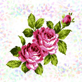 Букет роз (1 фрагмент) Флизелин пришивной водорастворимый с рисунком Confetti K-296