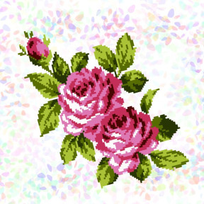 Букет роз (1 фрагмент) Флизелин пришивной водорастворимый с рисунком Confetti K-304