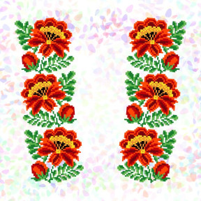 Цветы (2 фрагмента) Флизелин пришивной водорастворимый с рисунком Confetti K-307