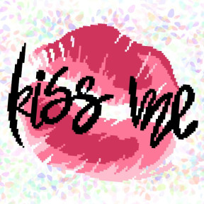 Поцелуй (1 фрагмент) Флизелин пришивной водорастворимый с рисунком Confetti K-318