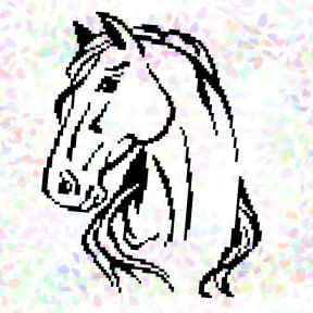 Кінь (1 фрагмент) Флізелін пришивний водорозчинний з малюнком Confetti K-320