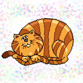 Полосатый кот (1 фрагмент) Флизелин пришивной водорастворимый с рисунком Confetti K-322