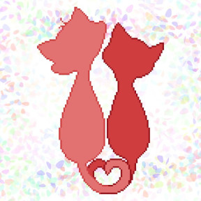 Кошачья любовь (1 фрагмент) Флизелин пришивной водорастворимый с рисунком Confetti K-323