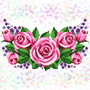 Рожеві троянди (1 фрагмент) Флізелін пришивний водорозчинний з малюнком Confetti K-327
