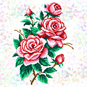 Ветка розы (1 фрагмент) Флизелин пришивной водорастворимый с рисунком Confetti K-338