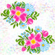 Полевые цветы (2 фрагмента) Флизелин пришивной водорастворимый с рисунком Confetti K-343