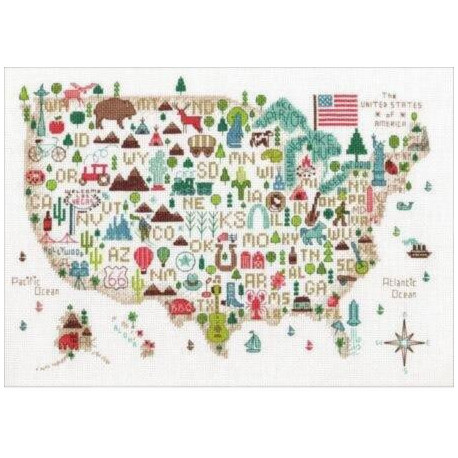 Карта США Набор для вышивания крестом DIMENSIONS 70-35360