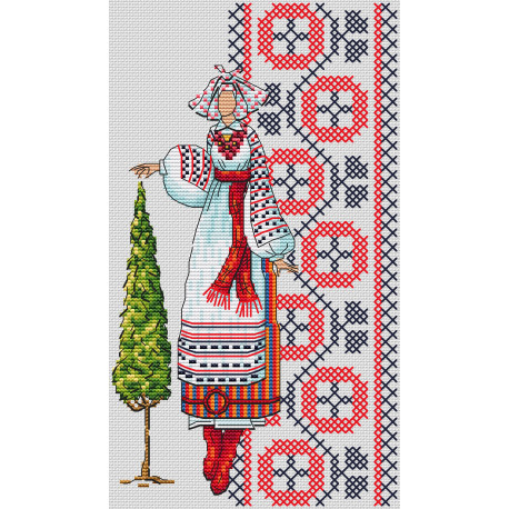 Растительные символы Украины "Тополь" Электронная схема для вышивания крестиком КБ-0249СХ