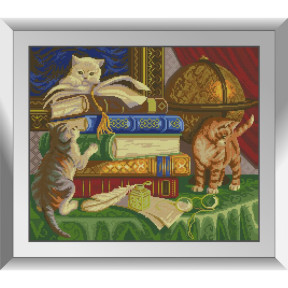 Кошенята в бібліотеці Набір алмазного живопису Dream Art 31802D
