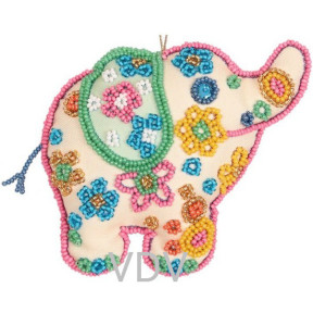 Декоративна іграшка Слоненя дівчинка Набір для вишивання бісером і паєтками VDV ТН-0739
