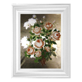 Белые розы Заготовка для вышивания бисером VDV Т-0188