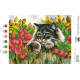 Кіт у квітах Схема для вишивки бісером Virena А5Н_104 фото
