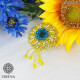 Соняшник синьо жовтий Набір для створення брошки Virena