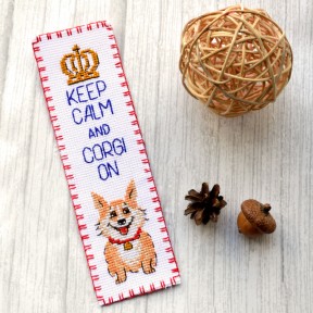 Keep Calm and Corgi on Набор для вышивки крестом закладки Повитруля KSK2-182