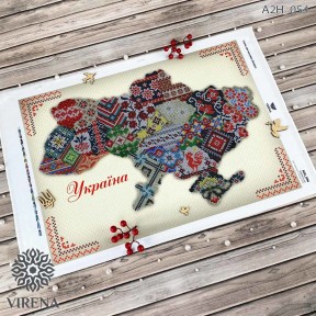 Карта Украины Схема для вышивания бисером Virena А2Н_054