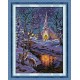 Зимние ночные сцены 2 Набор для вышивания крестом с печатью на ткани Joy Sunday F937