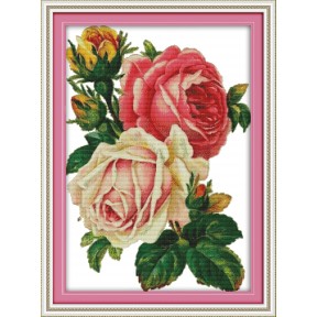 Троянди Набор для вышивания крестом с печатной схемой на ткани Joy Sunday H514