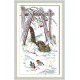 Снежный котенок Набор для вышивания крестом с печатной схемой на ткани Joy Sunday D961