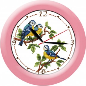 Птицы-часы Набор для вышивания крестом с печатной схемой на ткани Joy Sunday G322