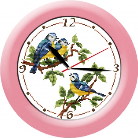 Птицы-часы Набор для вышивания крестом с печатной схемой на ткани Joy Sunday G322