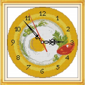 Яєчня-годинник Набір для вишивання хрестиком з друкованою