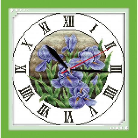 Ирис-часы Набор для вышивания крестом с печатной схемой на ткани Joy Sunday G354