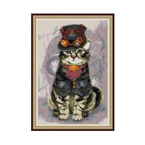 Могутній кіт Набір для вишивання хрестиком з друкованою схемою на тканині Joy Sunday DA453
