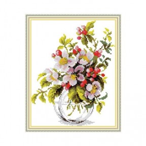 Яблуневий цвіт Набір для вишивання хрестиком з друкованою  схемою на тканині Joy Sunday H855