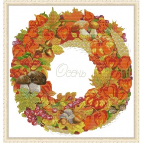 Венок-Осенние фрукты Набор для вышивания крестом с печатной схемой на ткани Joy Sunday H889