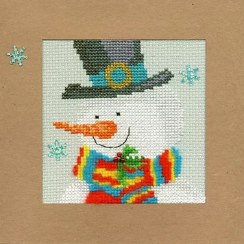 Набір для вишивання хрестиком Снігова людина Snowy Man Card Bothy Threads XMAS17 XMAS17 фото
