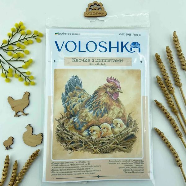 Квочка з курчатами Набір для вишивання хрестом VOLOSHKA VMC_1018 VMC_1018 фото