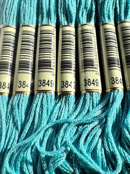 Муліне для вишивання AIRO №3849 колір Teal Green, Light/Світлий бірюзово-зелений 8м AIRO3849 фото