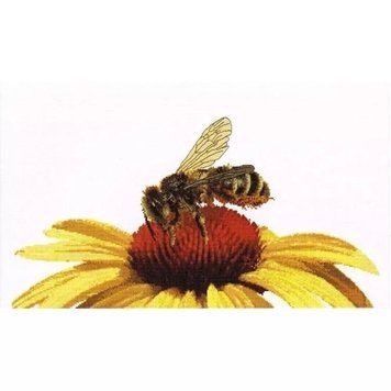 Bee on Yellow Echinacea Linen Набір для вишивання хрестиком Thea Gouverneur gouverneur_585 gouverneur_585 фото